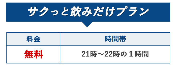 サクっと飲みだけプラン